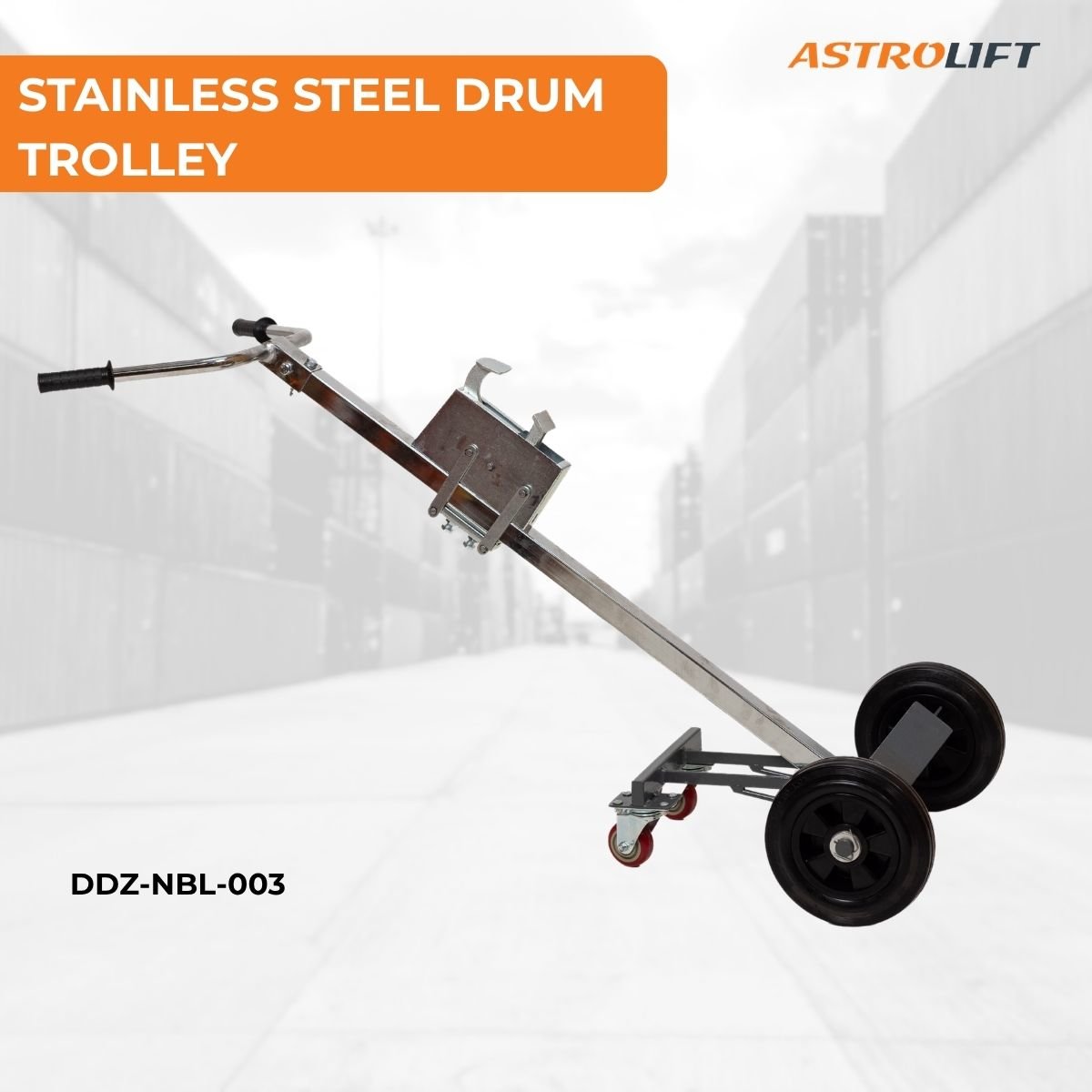Buy Drum Trolley - Stainless Steel in New Products available at Astrolift NZ